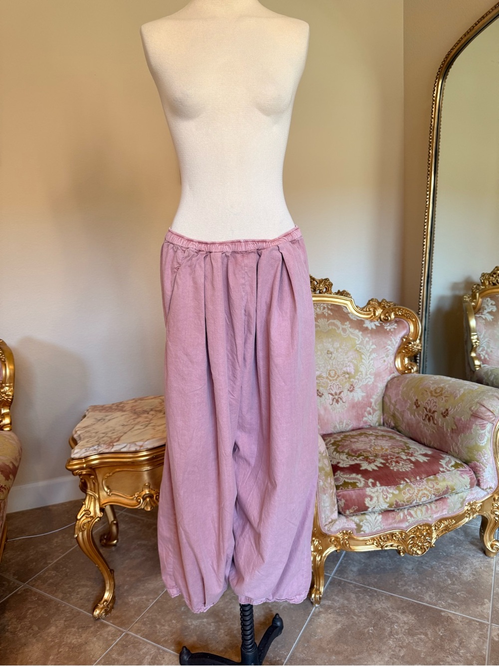 Free People Dusty Rose Wide-Leg Pants